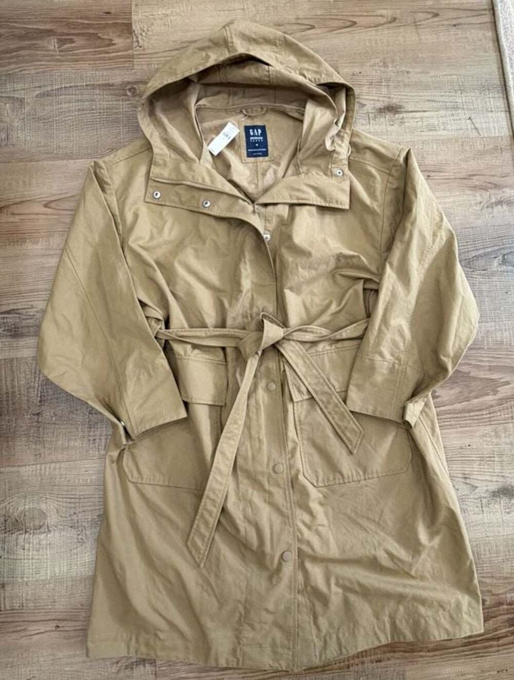 Gap Women's Oversized Water-Repellent Trenchcoat Parka in Tan NWT